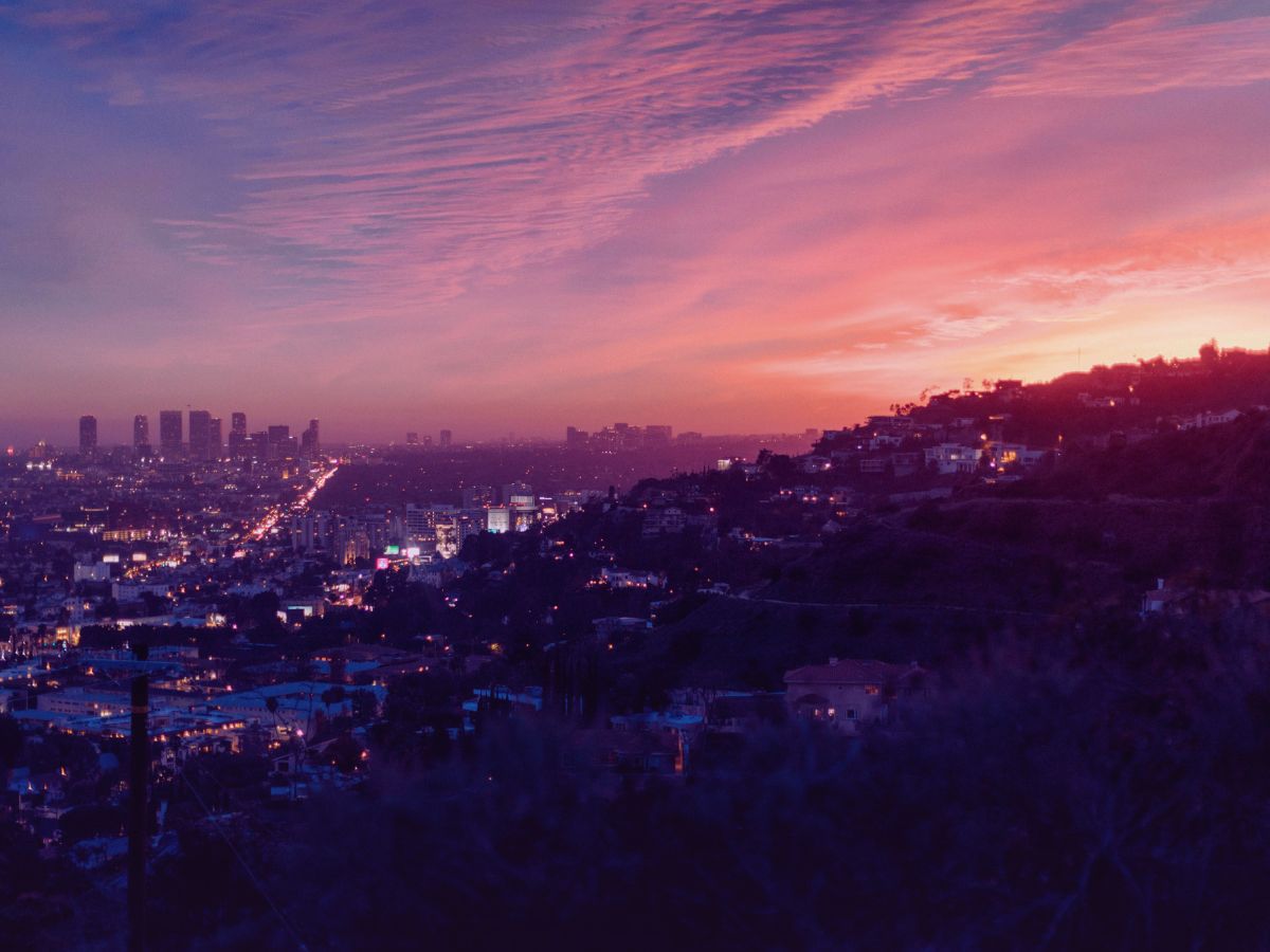 Los Angeles Hollywood hills sunset
